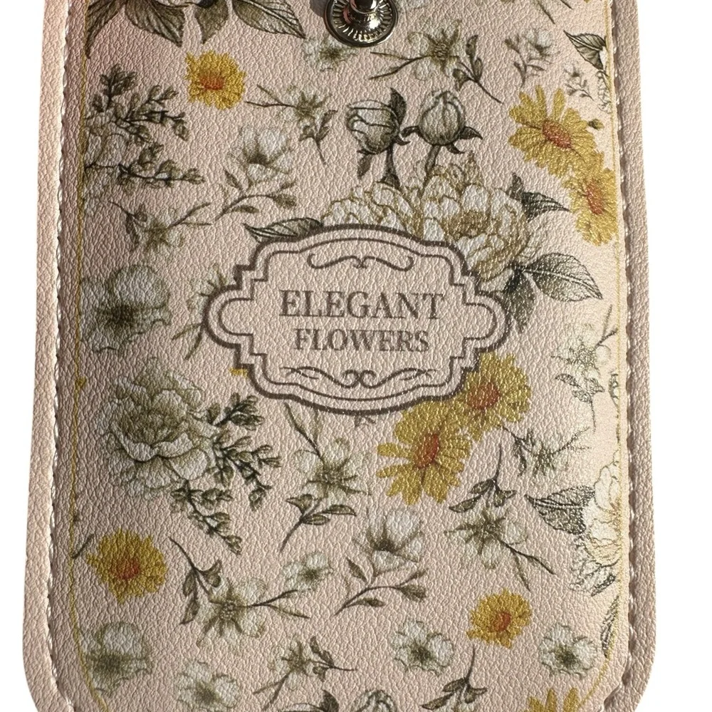 Floral Cream Pull Up Credit Card Holder